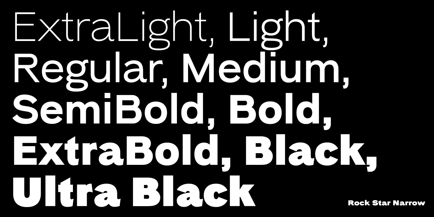 Пример шрифта Rock Star Light Italic